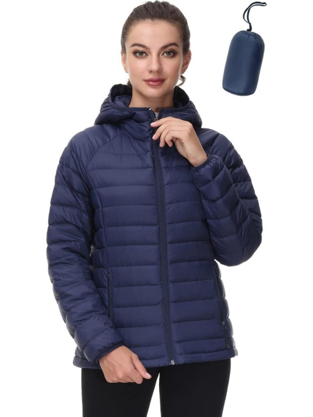 Cozy Hooded Down Puffer Jacket for Women, Packable Winter Coat, Warm & Stylish